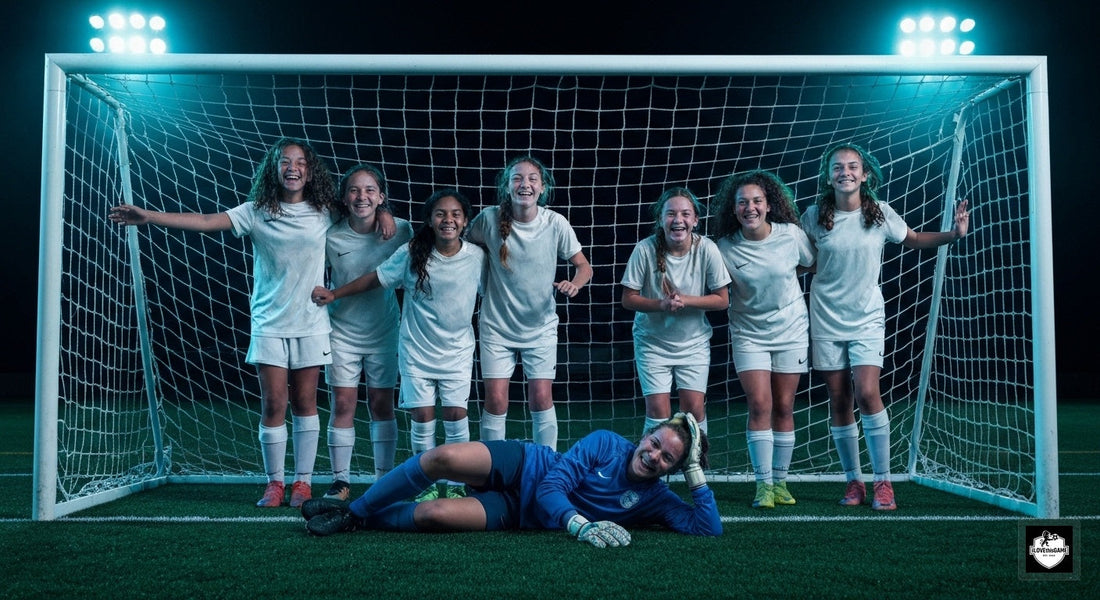 Girls soccer team having fun