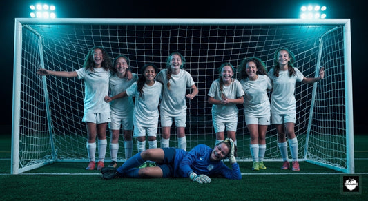 Girls soccer team having fun