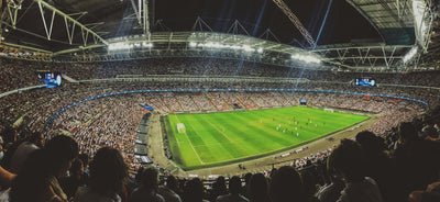 Soccer stadium showing the beautiful game of soccer/football